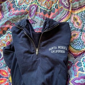 a light weight navy Santa Monica collard jacket